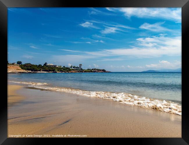 Ammoudari Beach, Crete, Greece Framed Print by Kasia Design