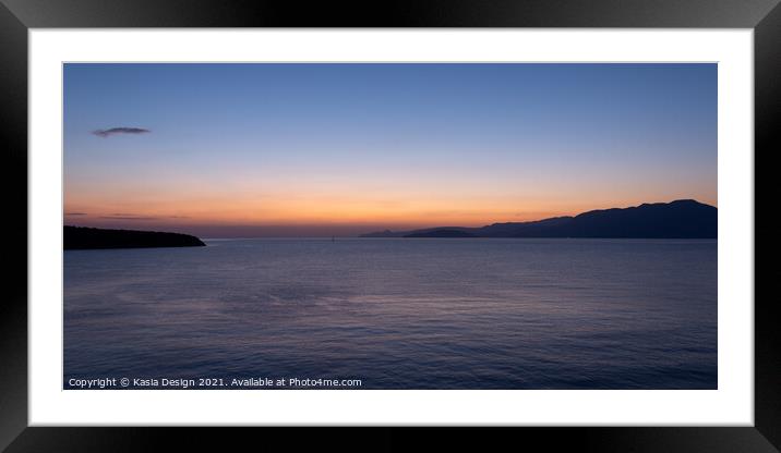 Dawn Light over Mirabello Bay, Crete, Greece Framed Mounted Print by Kasia Design