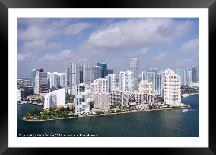 Miami Skyline, Florida, USA Framed Mounted Print by Kasia Design