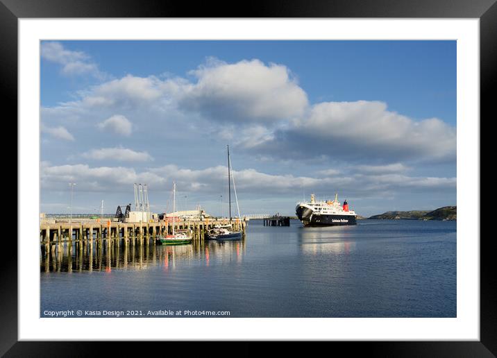 Ferry Arriving at Stornoway Harbour, Lewis Framed Mounted Print by Kasia Design