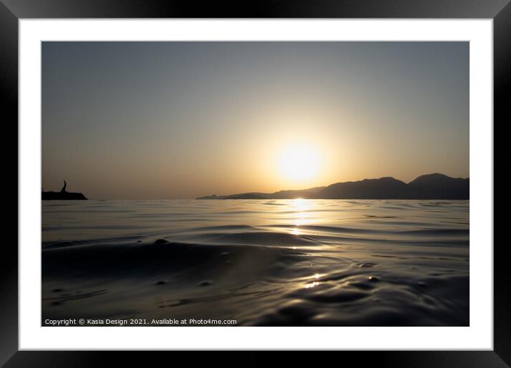 Sunrise over Mirabello Bay, Crete, Greece Framed Mounted Print by Kasia Design