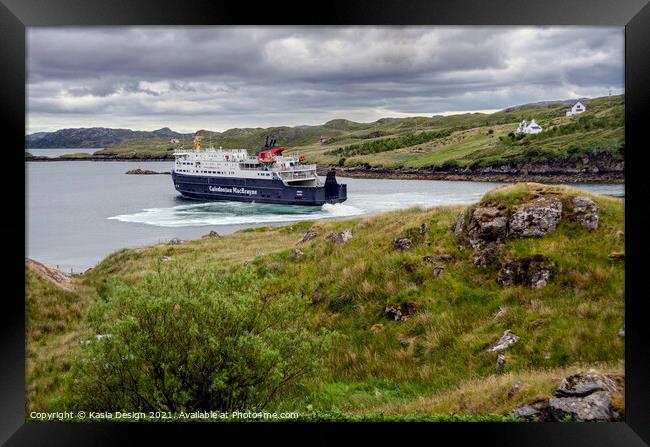 Ferry Turning to leave Tarbert, Isle of Harris Framed Print by Kasia Design
