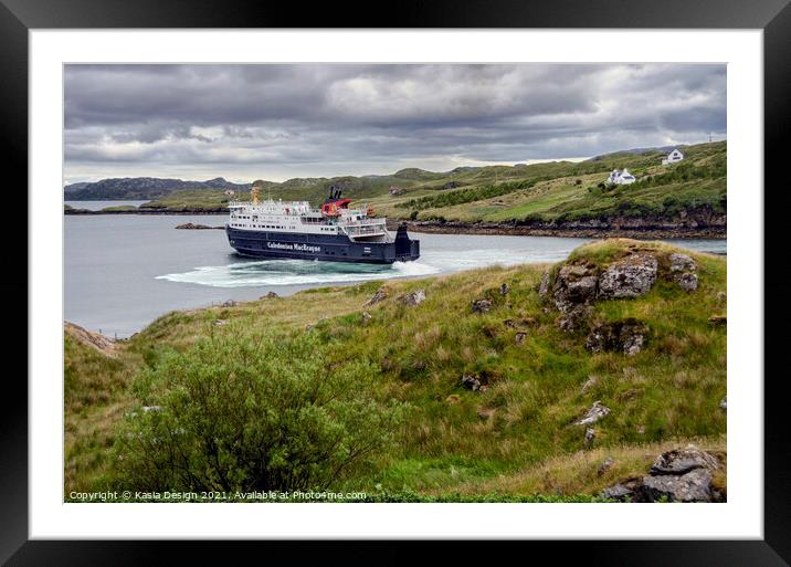 Ferry Turning to leave Tarbert, Isle of Harris Framed Mounted Print by Kasia Design