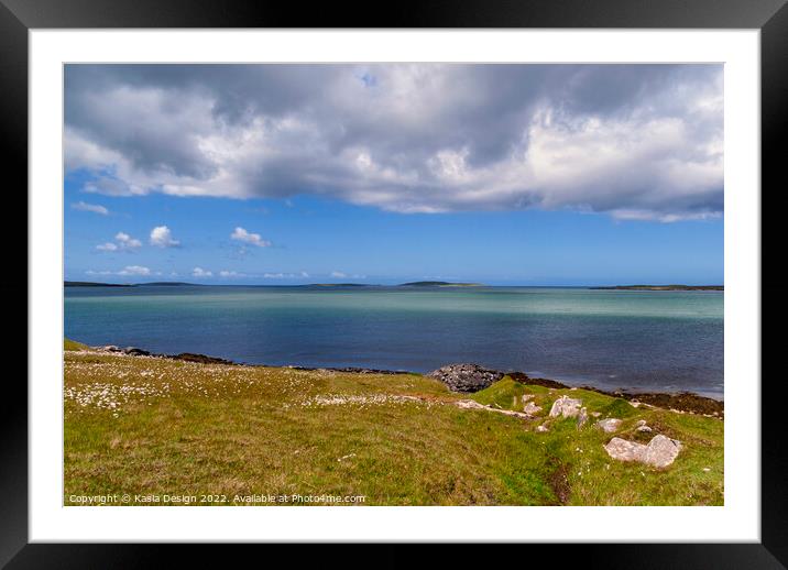 Turquoise Waters on the Atlantic Coast, North Uist Framed Mounted Print by Kasia Design