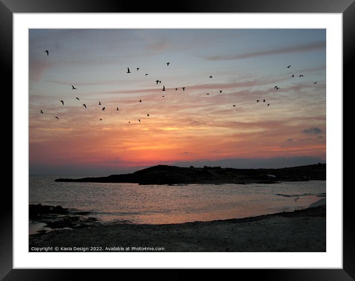 Calm Mediterranean Sunset Framed Mounted Print by Kasia Design