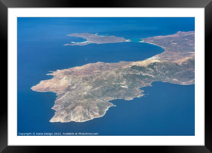 Soaring over the  Peloponnese Peninsula Framed Mounted Print by Kasia Design