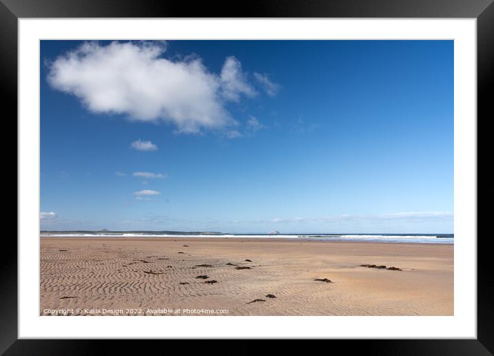 Just Thinking on Belhaven Beach Framed Mounted Print by Kasia Design