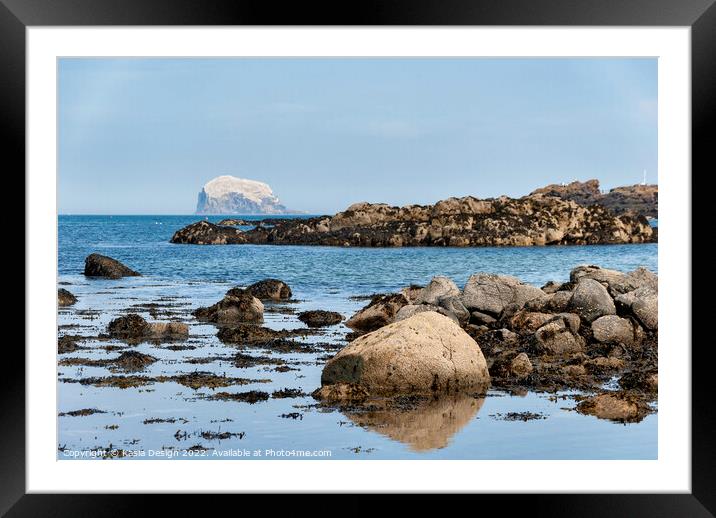 Bass Rock beyond the Rocks, North Berwick Framed Mounted Print by Kasia Design