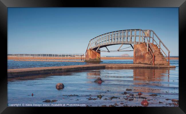 The Bridge, Belhaven Beach, Scotland Framed Print by Kasia Design
