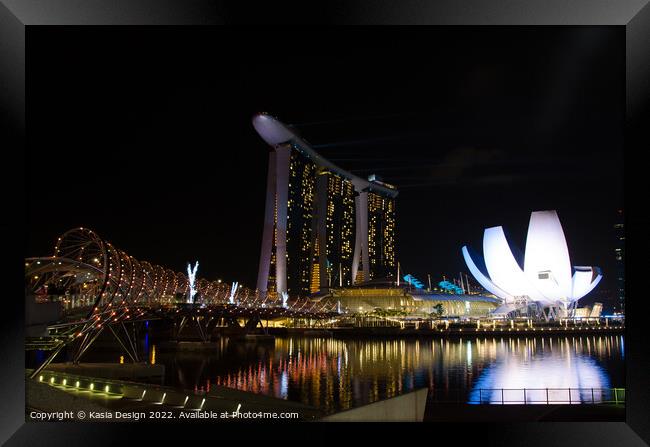Marina Bay at Night, Singapore Framed Print by Kasia Design