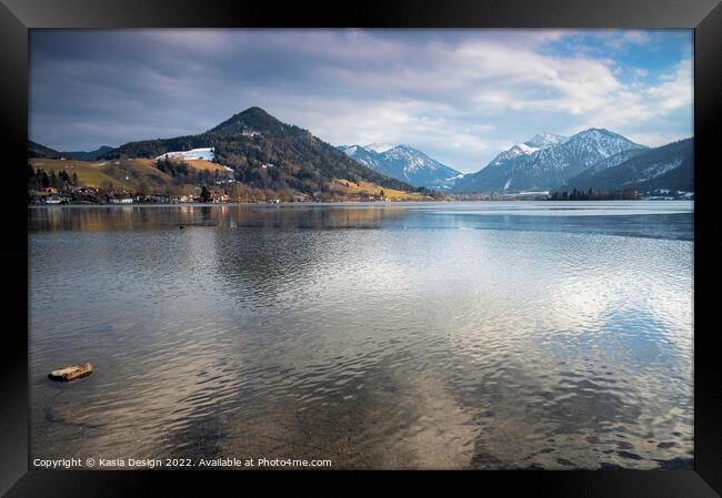 Winter afternoon, Schliersee, Bavaria, Germany Framed Print by Kasia Design