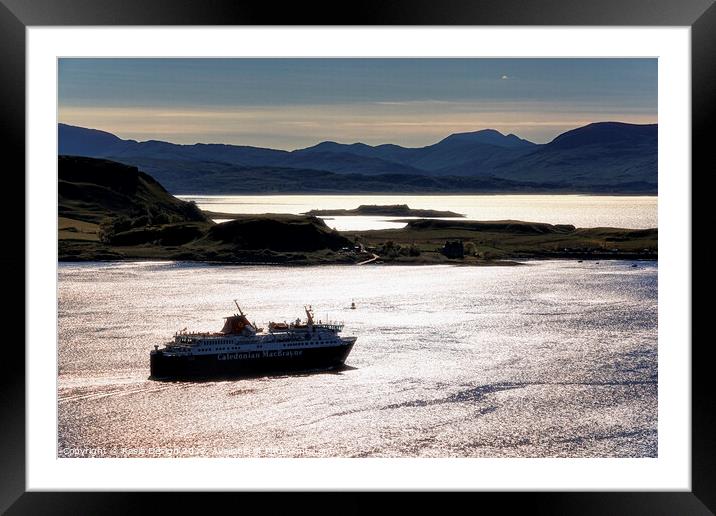 Evening Ferry from Oban to Mull, Scotland Framed Mounted Print by Kasia Design