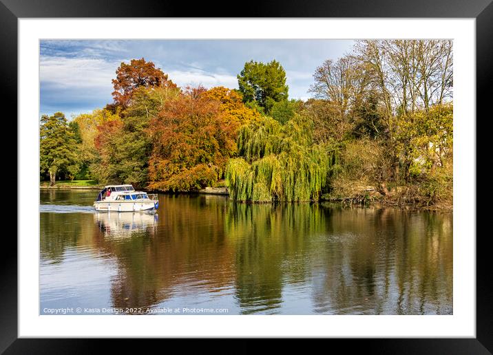 Boating on the Thames Framed Mounted Print by Kasia Design