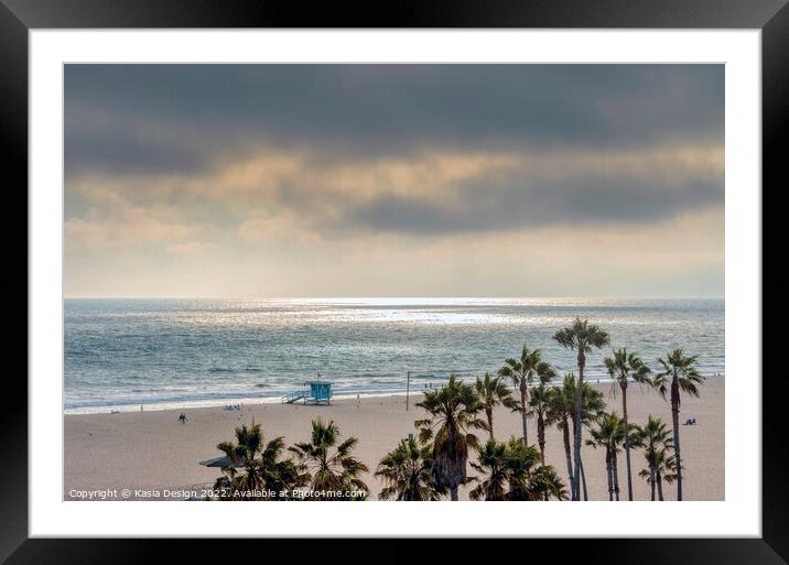 Summer Evening, Venice Beach, California, USA Framed Mounted Print by Kasia Design