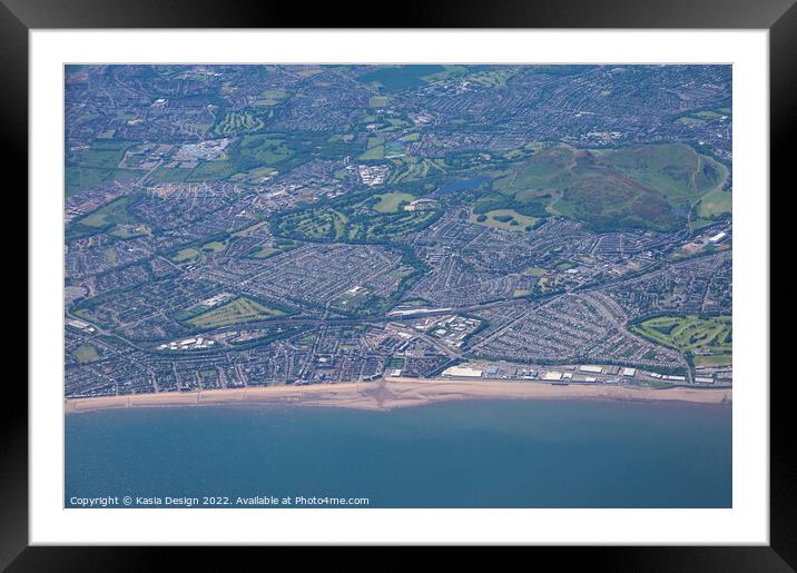 Portobello Beach, Arthur's Seat, Edinburgh Framed Mounted Print by Kasia Design