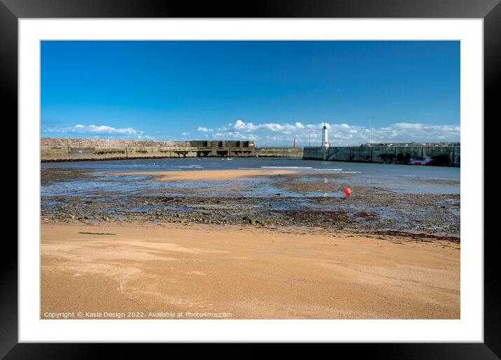 On the beach inside Anstruther Harbour Framed Mounted Print by Kasia Design