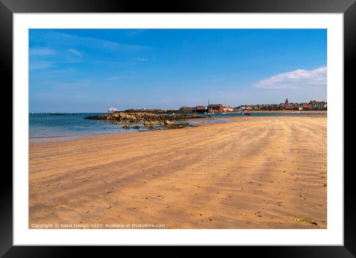 West Beach North Berwick Framed Mounted Print by Kasia Design