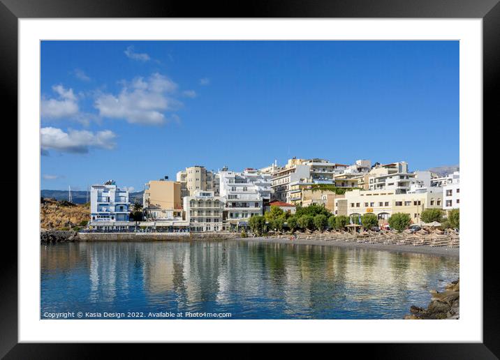 Kitroplatia Beach, Agios Nikolaos, Crete, Greece Framed Mounted Print by Kasia Design