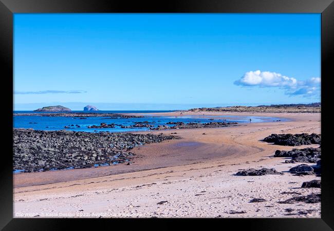 Yellowcraig Beach, East Lothian, Scotland Framed Print by Kasia Design