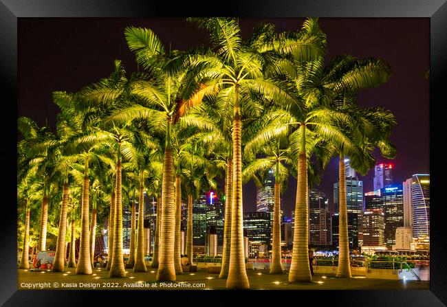 Palm Trees in Marina Bay, Singapore Framed Print by Kasia Design