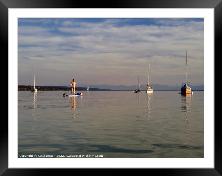 Enjoying the Last Rays of the Sun on the Lake Framed Mounted Print by Kasia Design