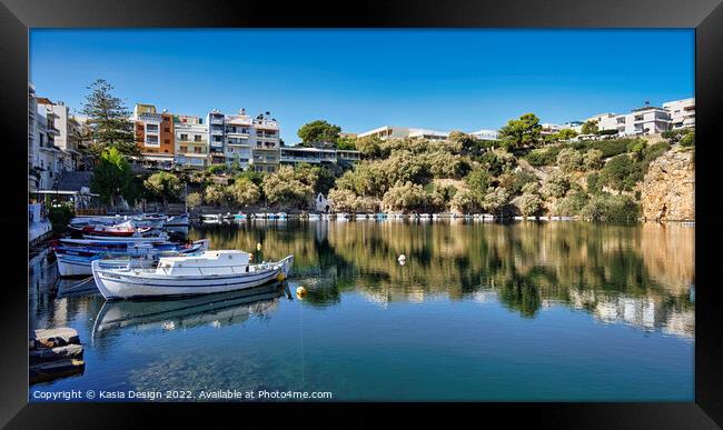 Voulismeni Lake, Agios Nikolaos, Crete, Greece Framed Print by Kasia Design
