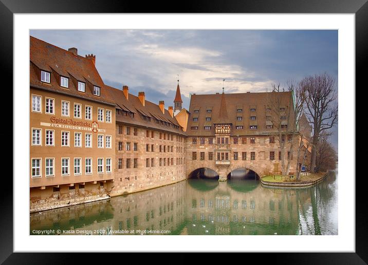 Medieval Old Town, Nuremberg Framed Mounted Print by Kasia Design