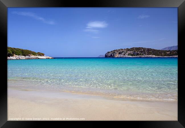 Golden Beach, Voulisma Bay, Crete Framed Print by Kasia Design