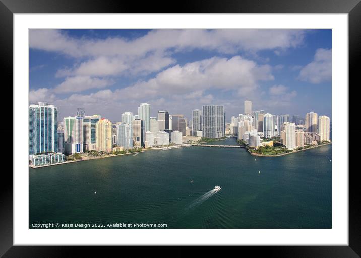 Downtown Miami and Brickell Key Framed Mounted Print by Kasia Design