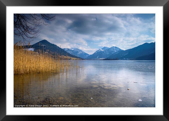 Winter Afternoon on Lake Schlier Framed Mounted Print by Kasia Design