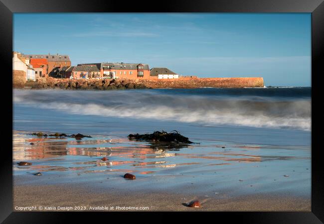 Dunbar East Beach, East Lothian, Scotland Framed Print by Kasia Design