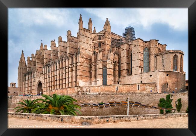 Magnificent Gothic Cathedral of Palma de Majorca Framed Print by Kasia Design