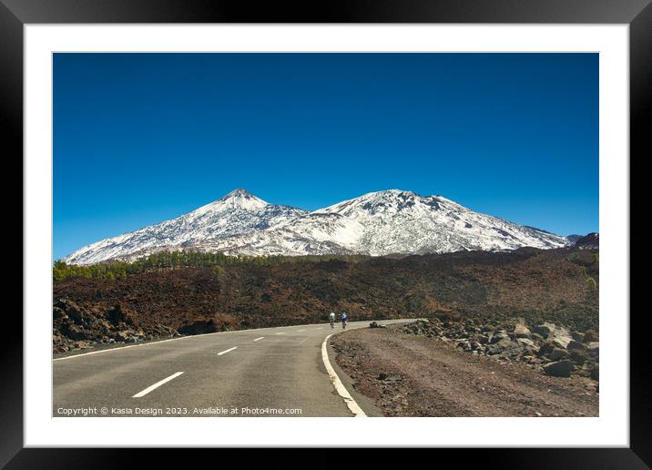 Cycling up to the Teide, Tenerife, Spain Framed Mounted Print by Kasia Design