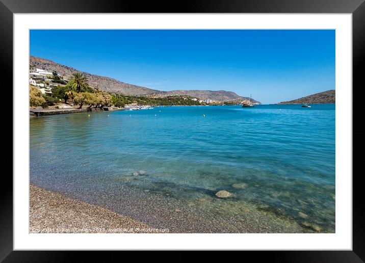 Turquoise Waters Elounda, Crete Framed Mounted Print by Kasia Design