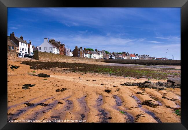 Colourful Anstruther across the Beach  Framed Print by Kasia Design
