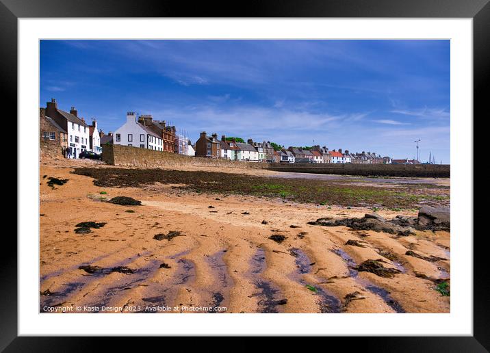 Colourful Anstruther across the Beach  Framed Mounted Print by Kasia Design