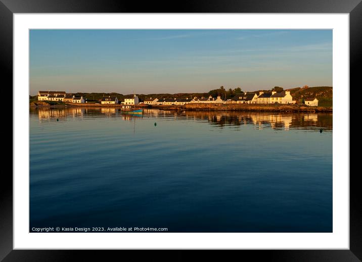 Port Ellen Harbour Dusk, Islay Framed Mounted Print by Kasia Design