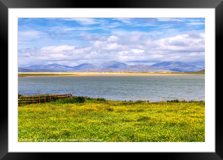 Stunning Beaches and the Harris Hills Framed Mounted Print by Kasia Design