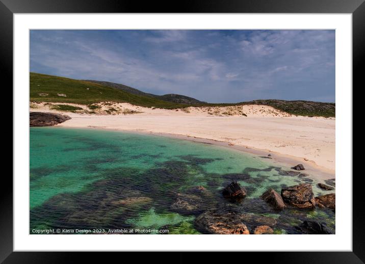 Secluded Hebridean Beach on Vatersay Framed Mounted Print by Kasia Design