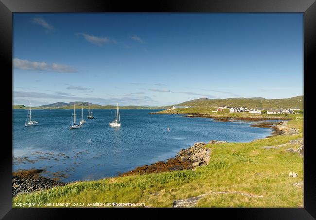 Castlebay bathed in early morning sunlight Framed Print by Kasia Design