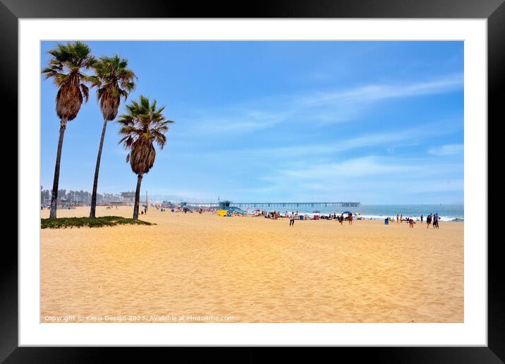 Soaking up the Sun on a Sunday at Venice Beach Framed Mounted Print by Kasia Design