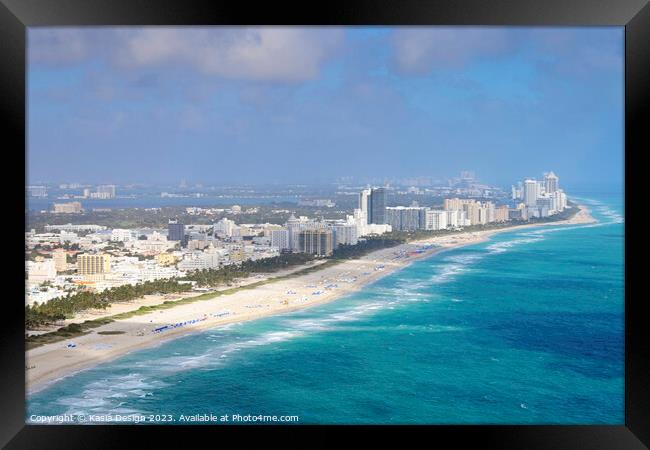 Approaching Miami Beach Framed Print by Kasia Design