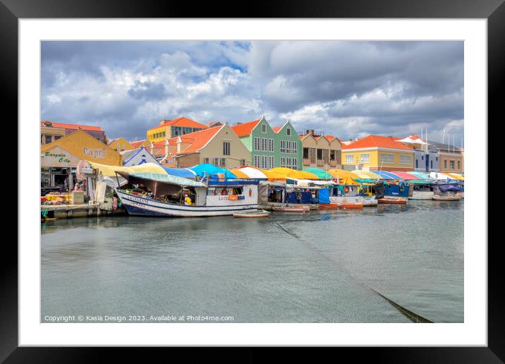 Picturesque Willemstad Floating Market Framed Mounted Print by Kasia Design