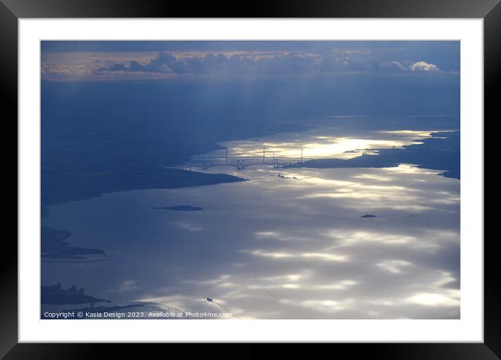 Floodlit Firth of Forth and the Bridges Framed Mounted Print by Kasia Design