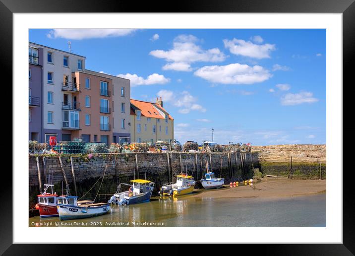 Colourful St Andrews Harbour Framed Mounted Print by Kasia Design
