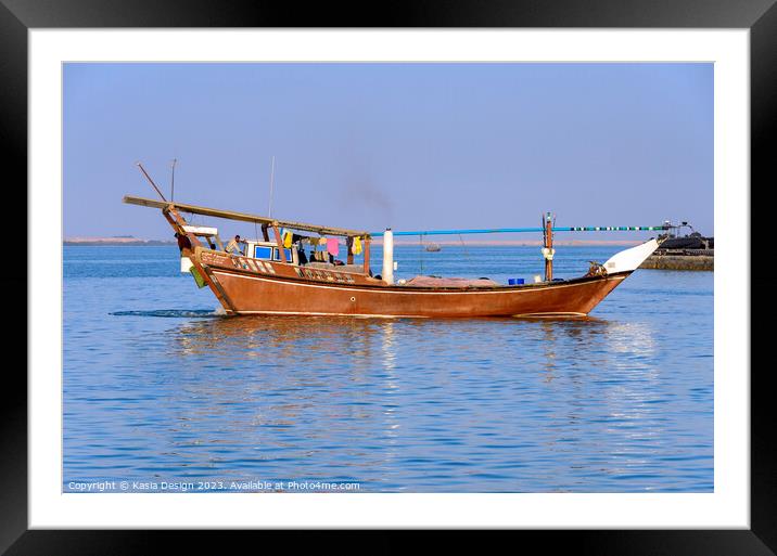 Departing Dhow Framed Mounted Print by Kasia Design