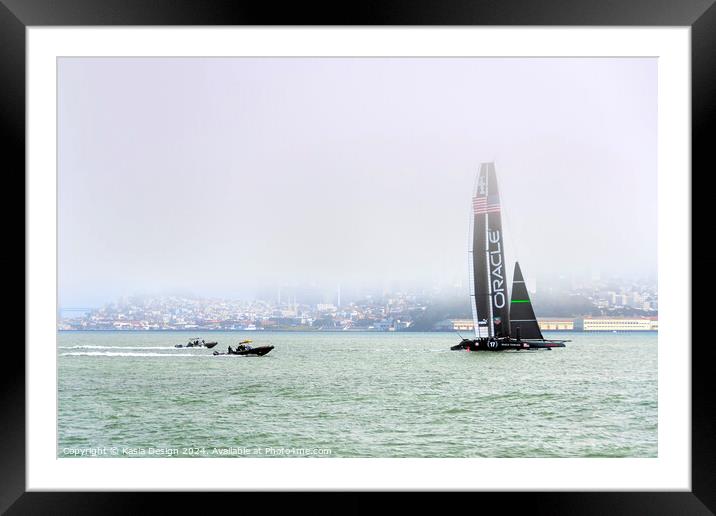 Oracle Team USA in San Francisco Bay Framed Mounted Print by Kasia Design