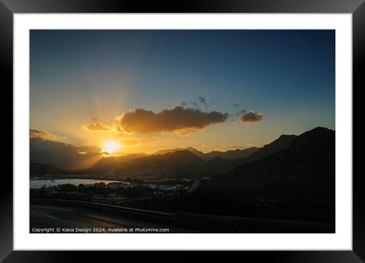 Puerto Pollensa Sunset Skies Framed Mounted Print by Kasia Design
