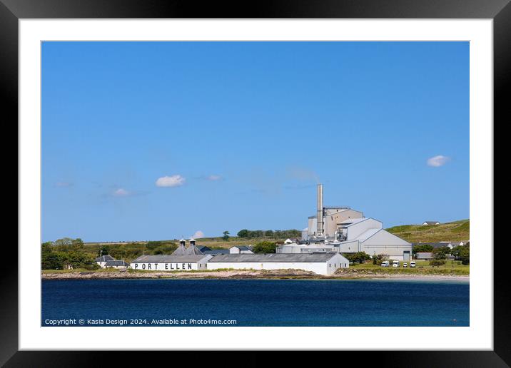 Port Ellen Distillery and Maltings Framed Mounted Print by Kasia Design