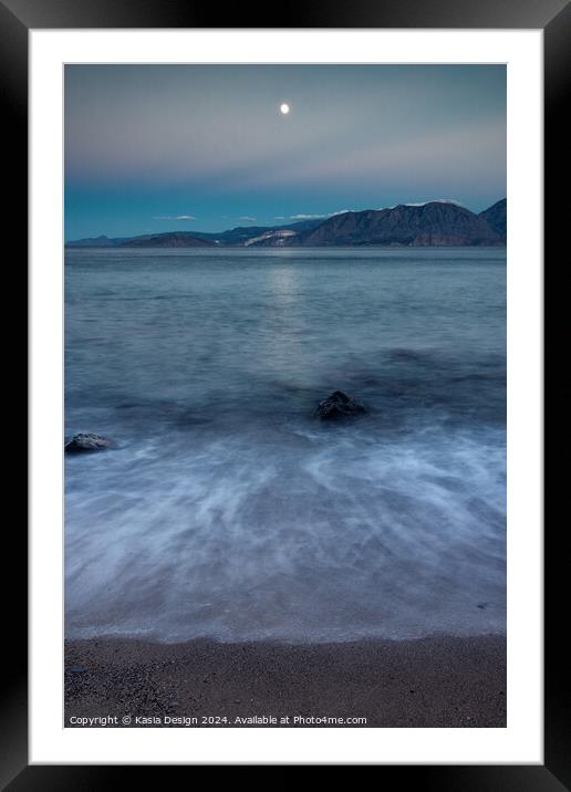 Moonlit Magic Over Mirabello Bay Framed Mounted Print by Kasia Design